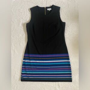 Calvin Klein Blue Black Sleeveless Sheath Dress